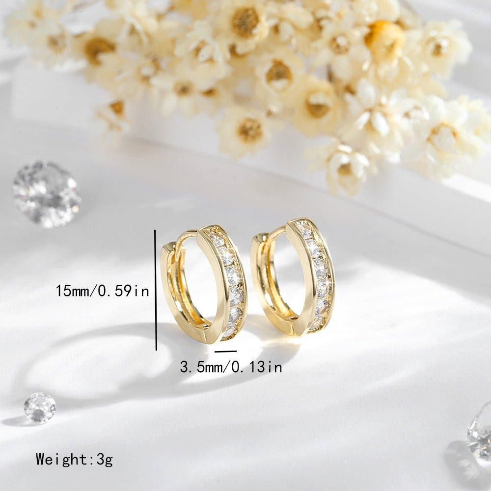 🌟Veyla 18k White Gold Plated Silver Huggie Hoop Earrings for Women with Simulated Diamond Crystals🌟