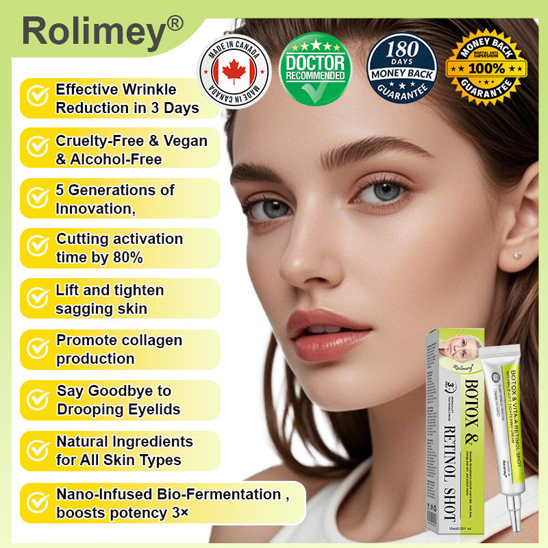 💍🎁Made and shipped from Canada 💫Rolimey® Botox & Vita-A Retinol Shot Wrinkle-Lift Tightening cream - Last Day Promotion 70% OFF