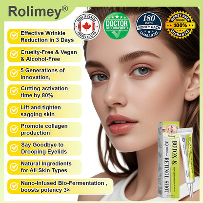 💍🎁Made and shipped from Canada 💫Rolimey® Botox & Vita-A Retinol Shot Wrinkle-Lift Tightening cream - Last Day Promotion 70% OFF