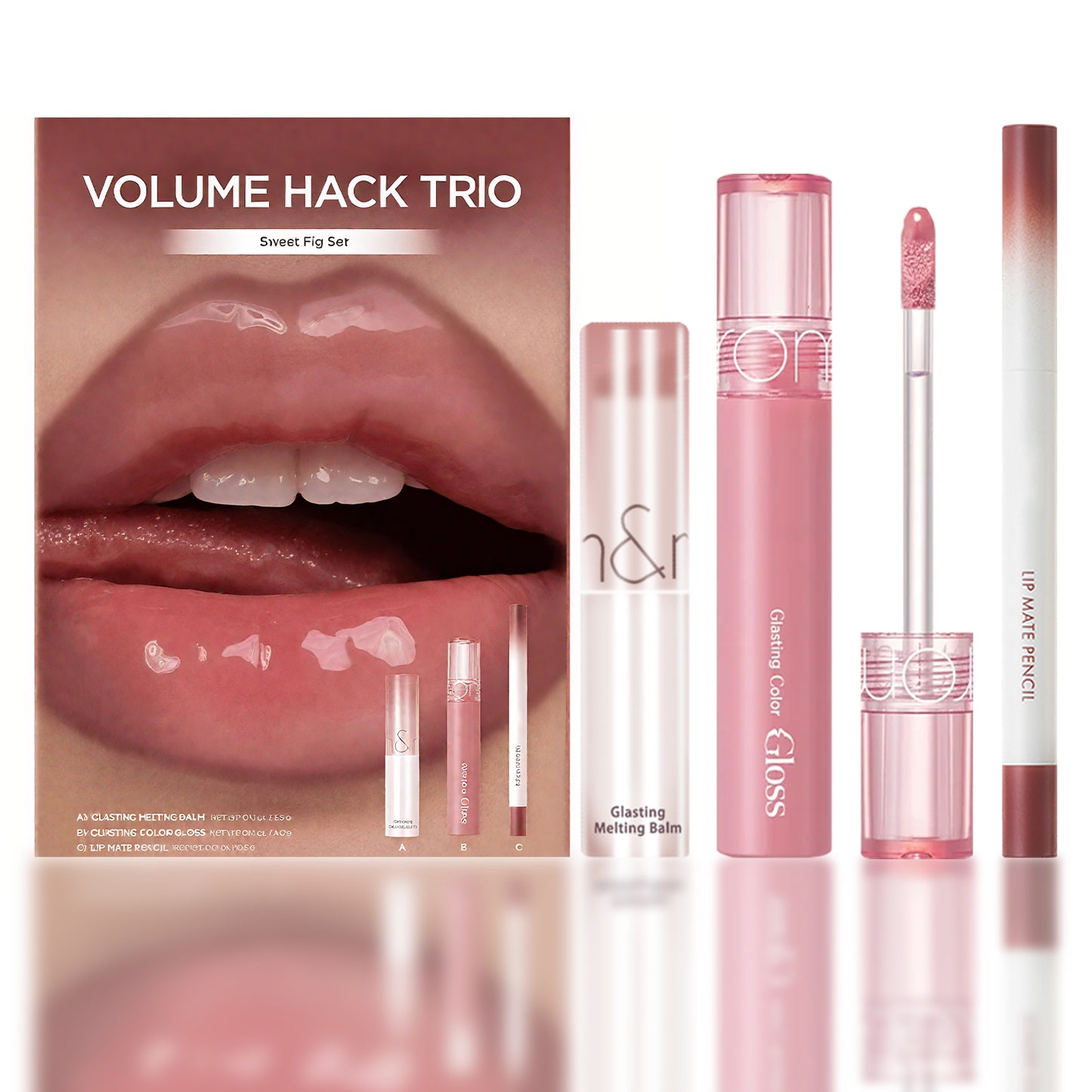 🔥Final 3 hours Buy 2 Get 1 FREE:LIP VOLUME HACK TRIO (3 Shades, Lip Mate Pencil & Melting Balm & Color Gloss)