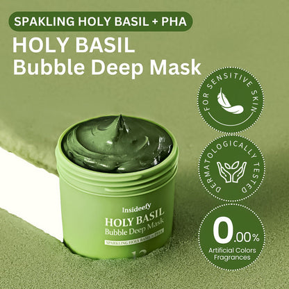 🌼50% OFF🌿 Holy Basil Bubble Deep Mask — 13% Herbal Power for Clear & Fresh Skin
