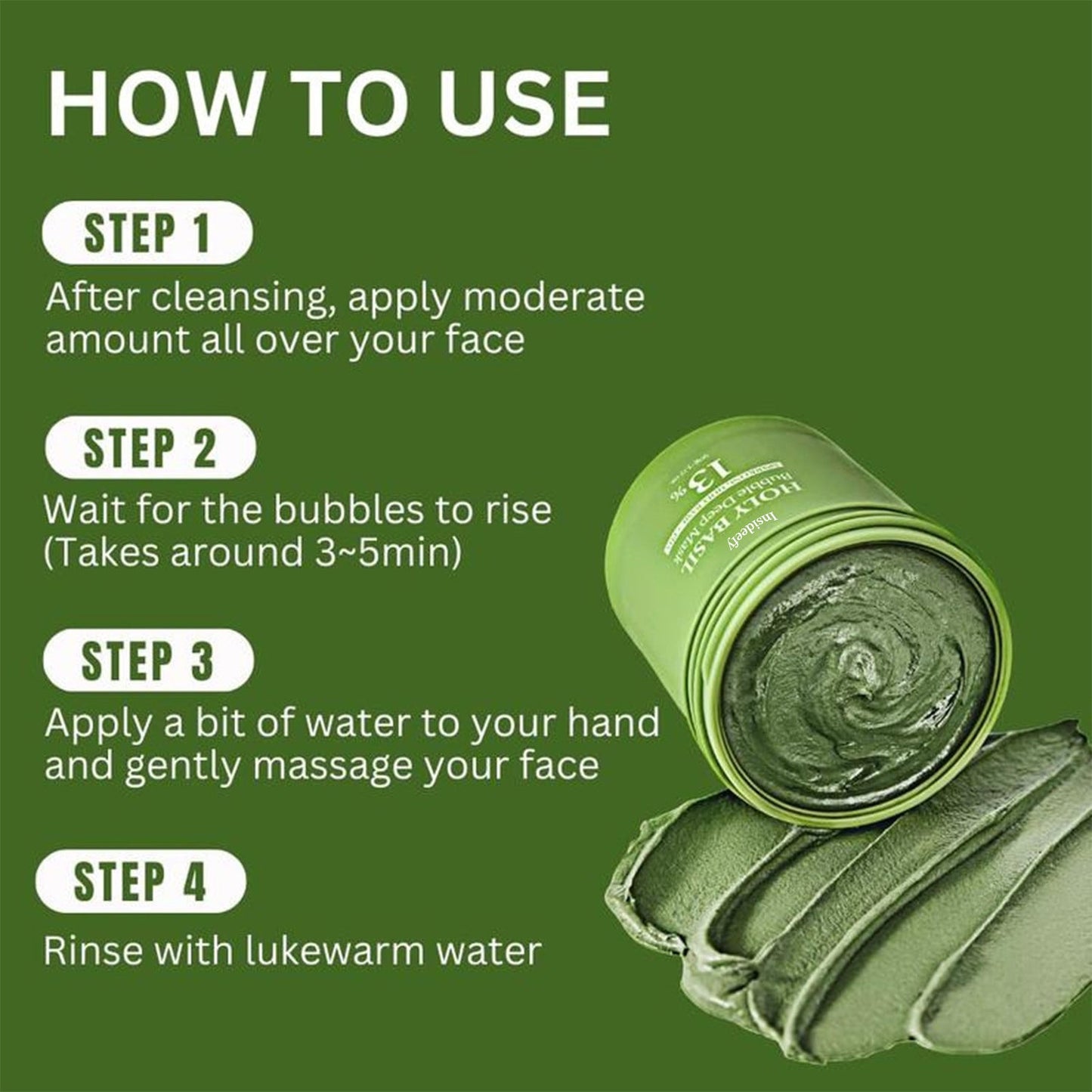 🌼50% OFF🌿 Holy Basil Bubble Deep Mask — 13% Herbal Power for Clear & Fresh Skin